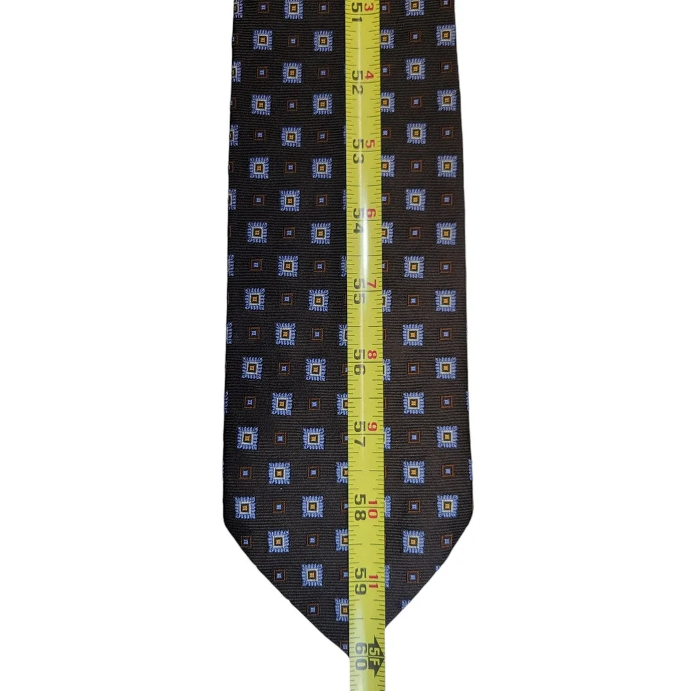 Brooks Brothers Makers Brown Geometric Silk Tie 60